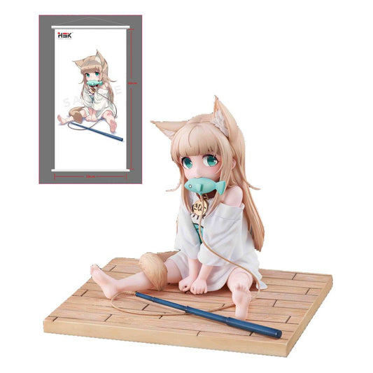 My Cat Is a Kawaii Girl Estatua PVC 1/6 Kinako Sitting Fish Ver. Deluxe Version 14 cm