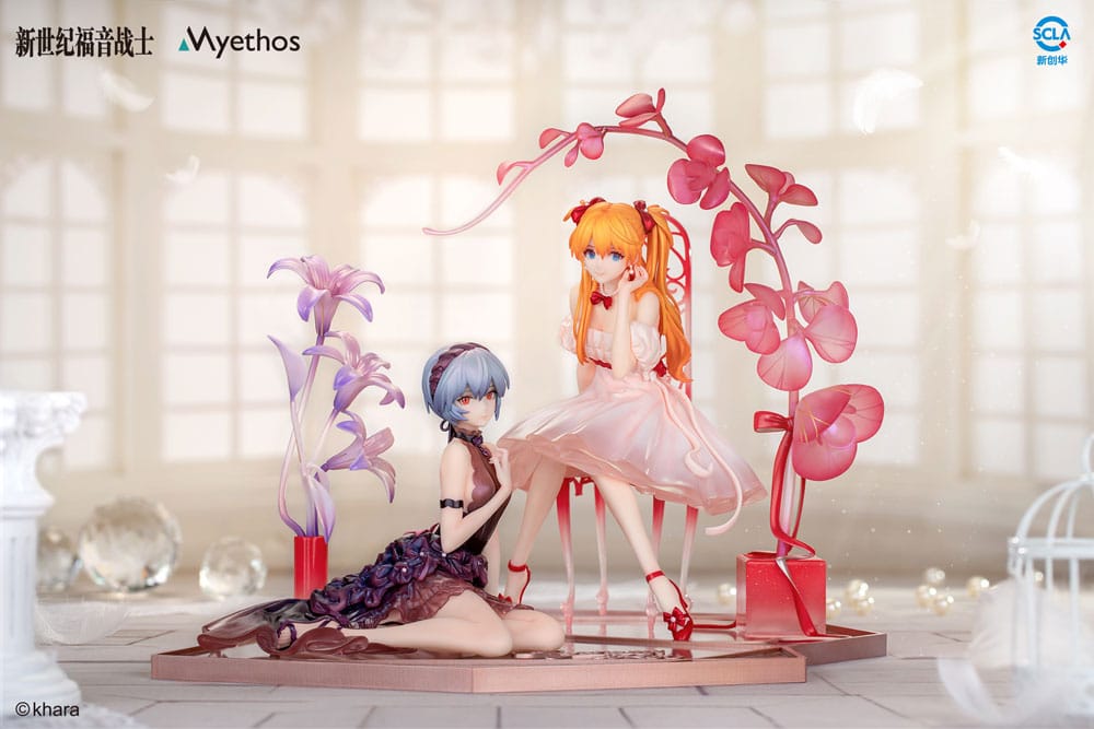 Evangelion Estatua PVC 1/7 Rei Ayanami & Asuka Shikinami Langley: Whisper of Flower Ver. Set